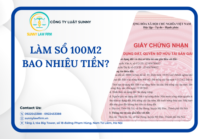 Làm Sổ Đỏ 100m2 Bao Nhiêu Tiền? 1 Làm sổ đỏ 100m2 bao nhiêu tiền?
